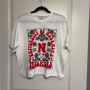 Pressbox White and Red Graphic Tee